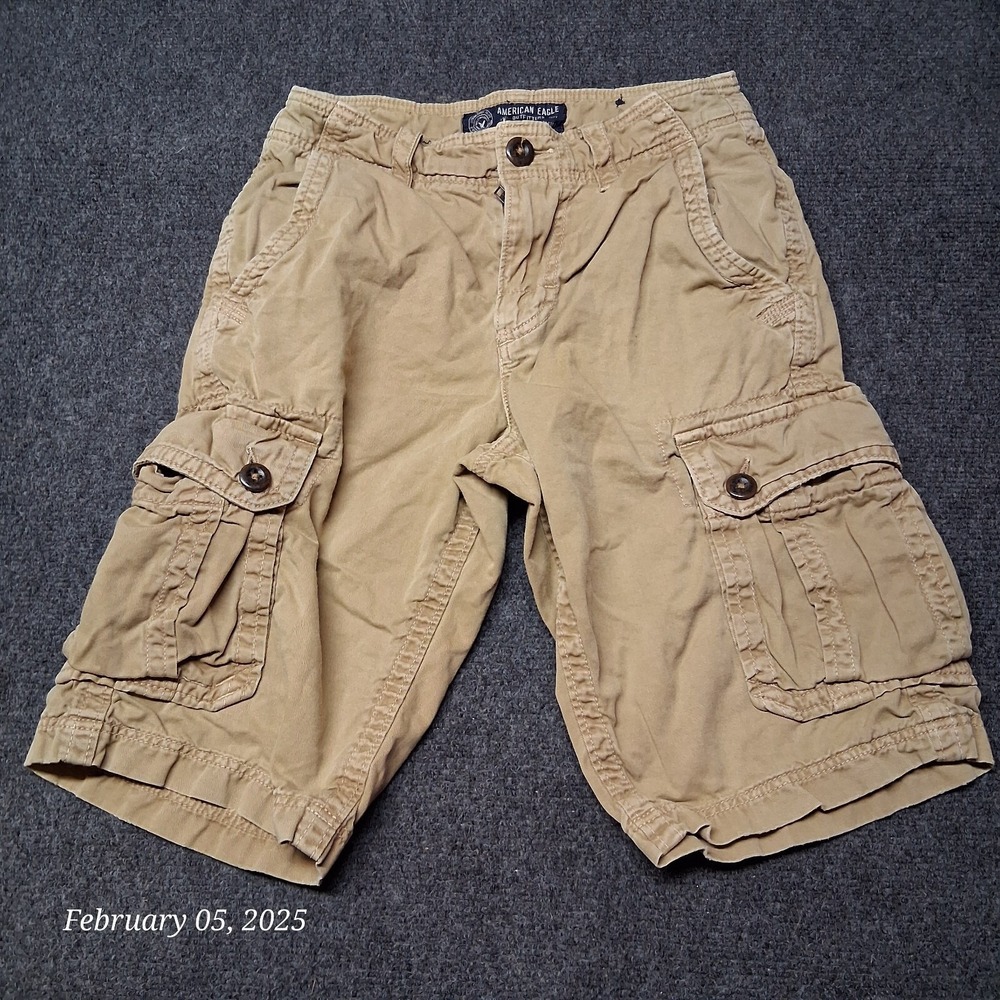 American Eagle Cargo Shorts Size 26 Longer Length Khaki Tan